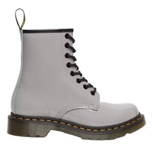 Dr Martens Boots Womens Size 7 Gray Patent Leather 27635 Lace Up High Top 1460